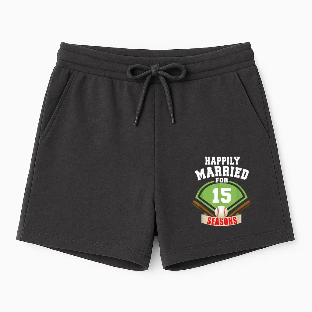 15th Wedding Anniversary Baseball Couple Short