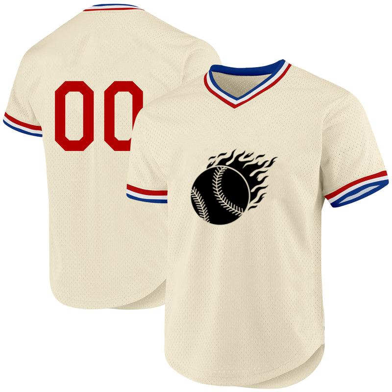 Baseball Ball With Flames Cut Out Baseball Jersey