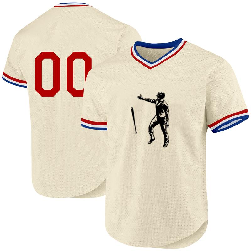 Baseball Batter Throwing Bat High Contrast Baseball Jersey