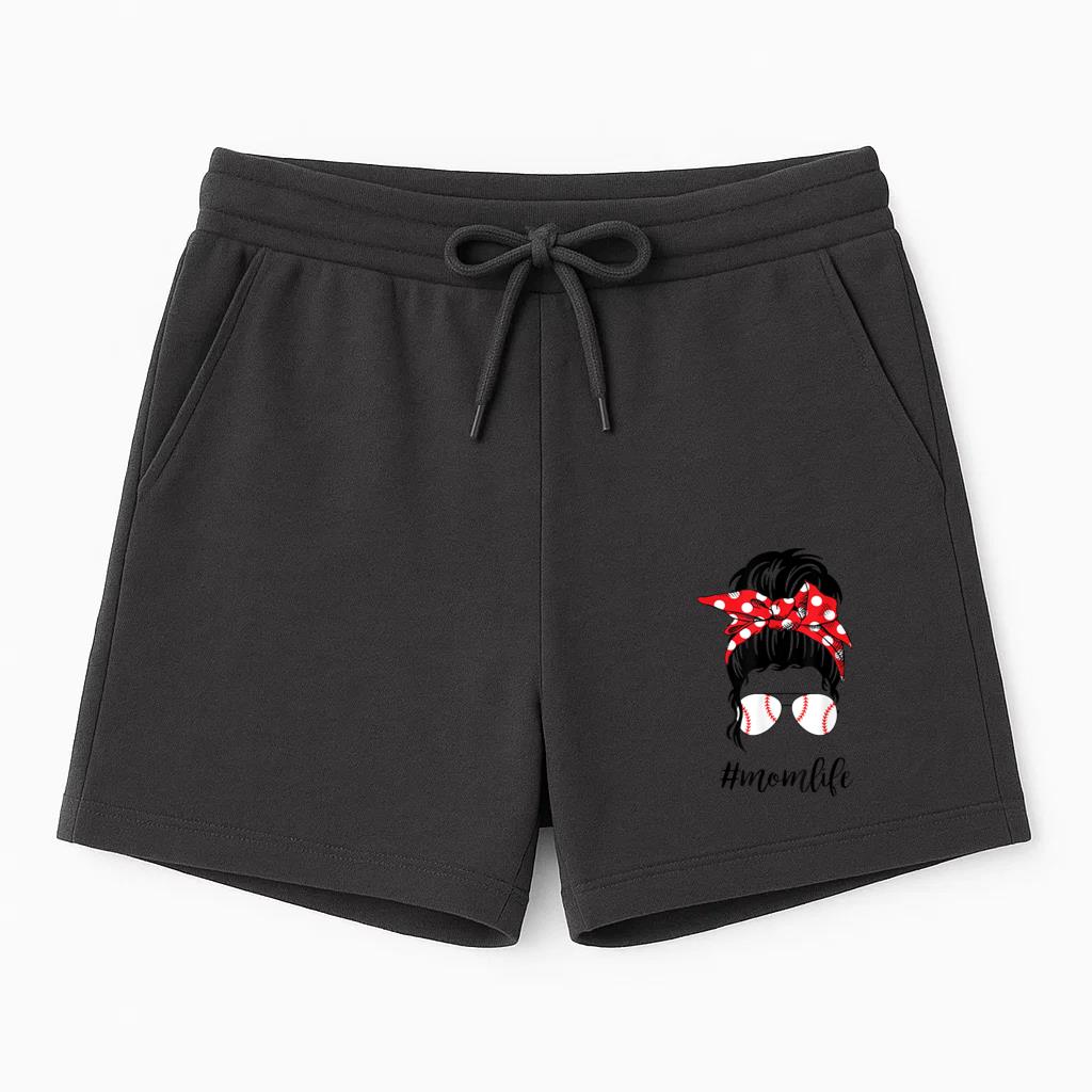 Mom Life Softball Baseball Mothers Messy Bun Short