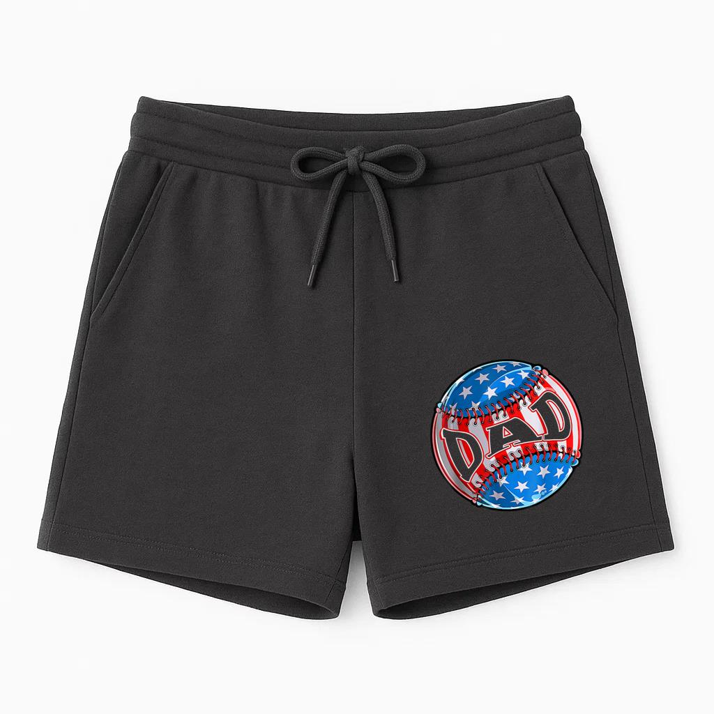 Proud Baseball Dad American Flag Short