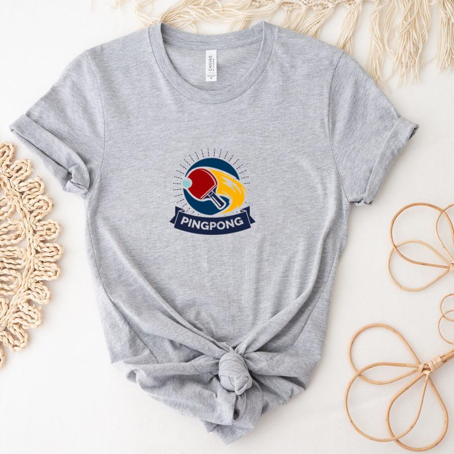 Table Tennis Design Confident Flat Design T-Shirt