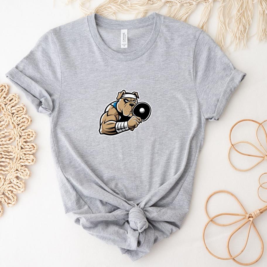 Table Tennis Dog Confident Flat Design T-Shirt